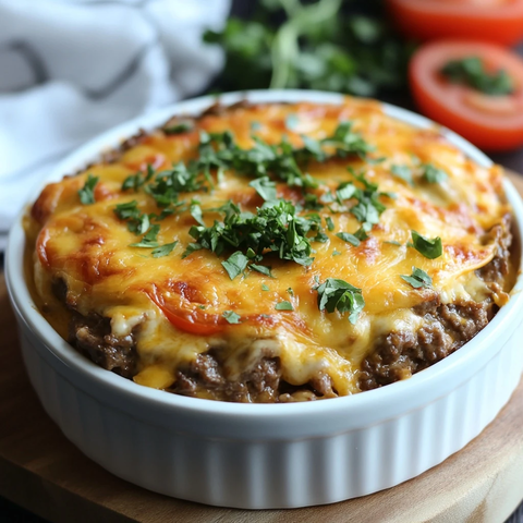 低碳水奶酪汉堡肉饼焗菜