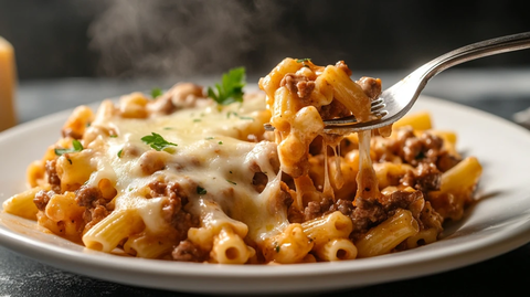 奶油酱通心粉与肉末