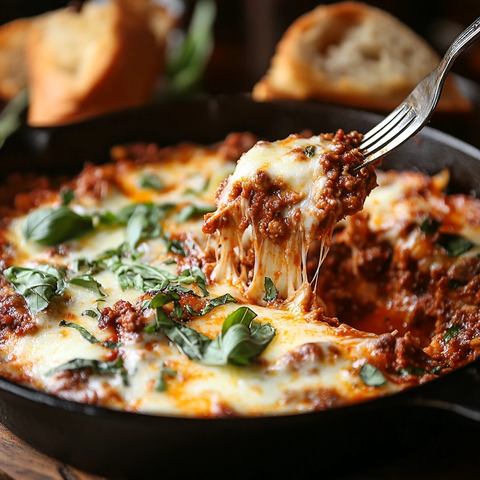 香煎羊羔肉千层面配面包