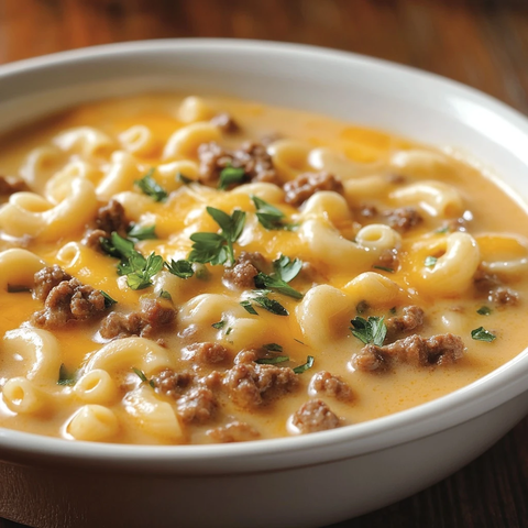 奶酪肉末通心粉浓汤