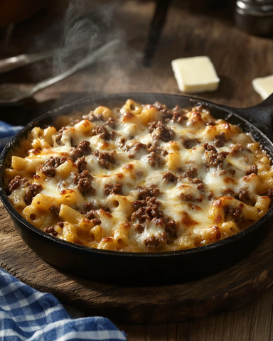 烤奶酪通心粉配牛肉