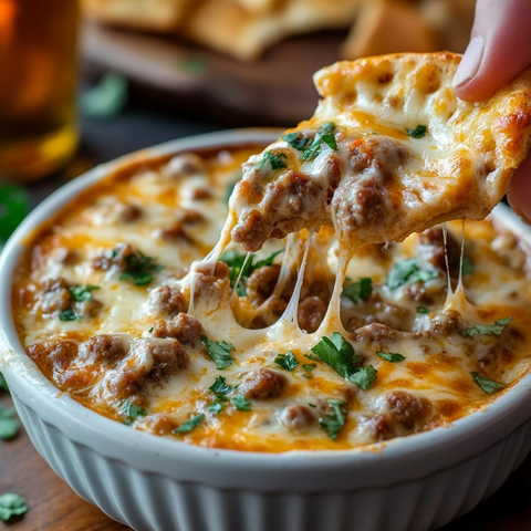 热香肠啤酒芝士蘸酱