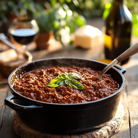 陶罐装满肉酱的田园风光