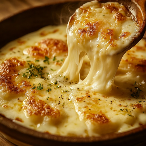 融化的奶酪滴落盘中