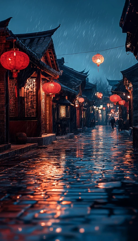 雨夜古街
