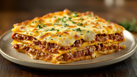 玉米粥千层面切片特写