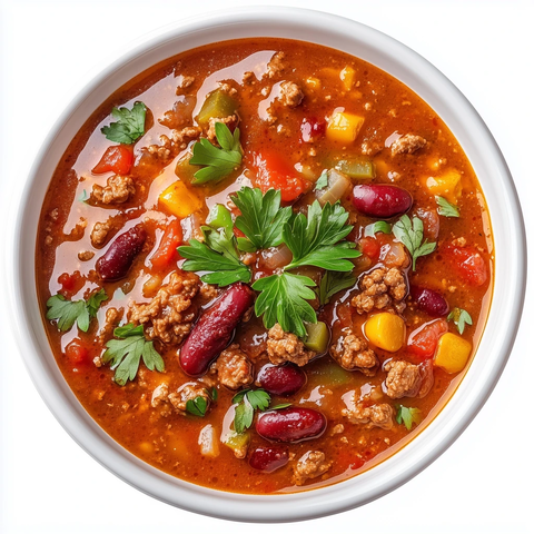 辣椒汤碗俯视图