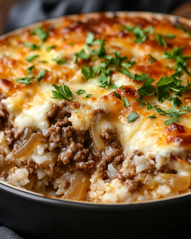 牛肉洋葱饭配法式酱汁