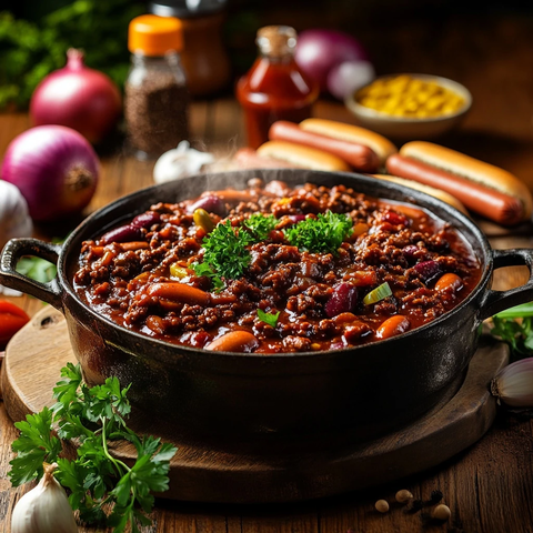 热狗辣椒酱配料木桌美食