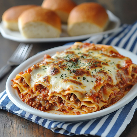 意式肉酱千层面配面包卷