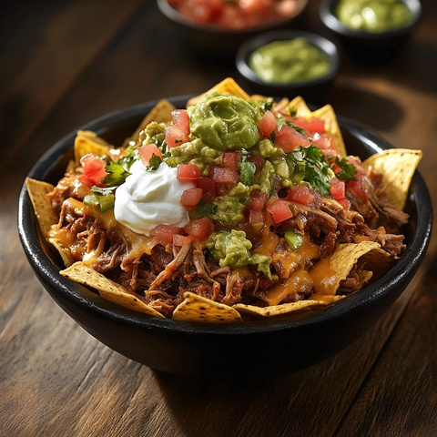 烤猪肉玉米片配牛油果酱