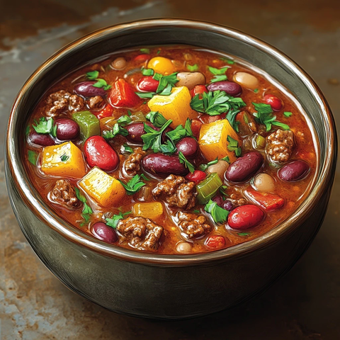 牛肉豆类辣椒炖菜