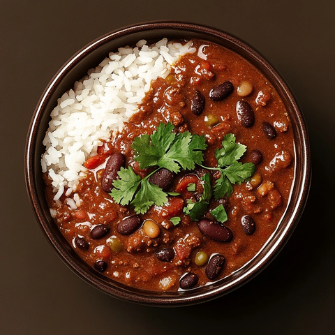 辣椒浓汤米粒均匀混合