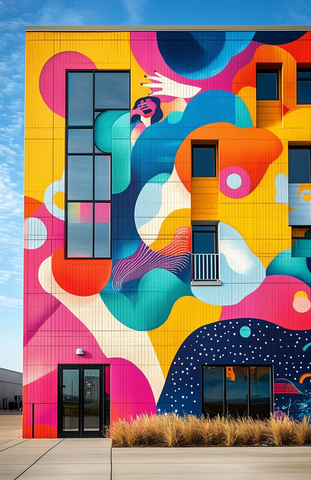 动态舞者与红辣椒乐队壁画