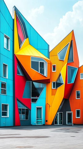 未来建筑彩色外观