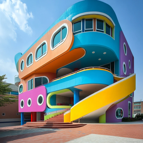 韩式风格现代学校建筑