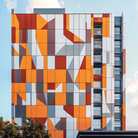 物流建筑外墙橙灰马赛克