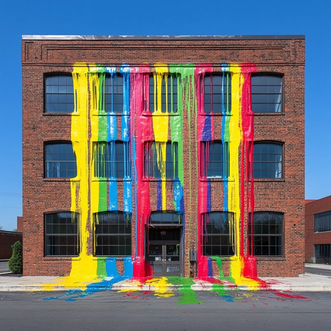 彩色涂料工厂外墙设计