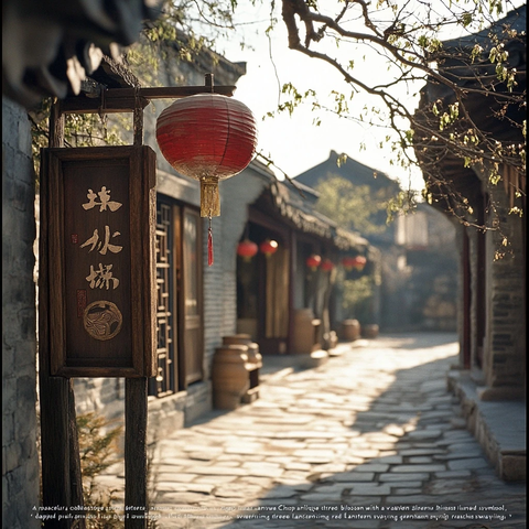 古镇灯笼招牌巷