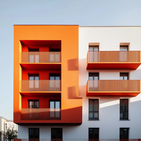 橙红元素翻新公寓楼