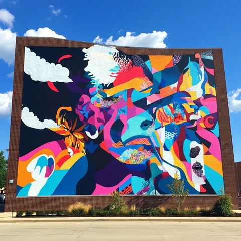 城市能量壁画展示