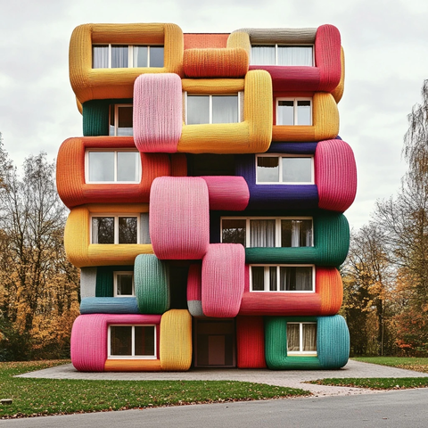 巨型纱线编织建筑设计