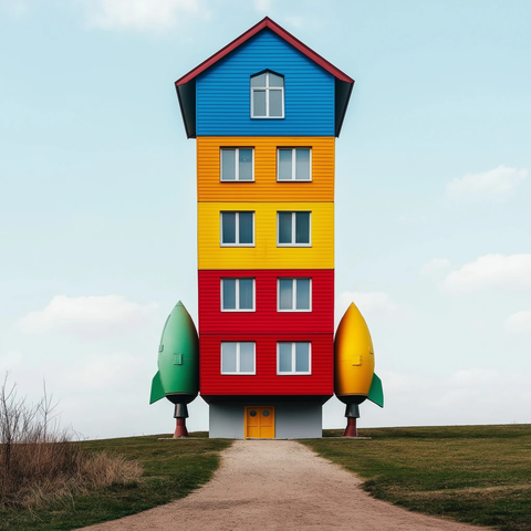 火箭屋五层彩色住宅