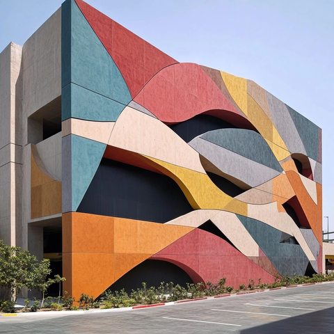 几何形体停车广场