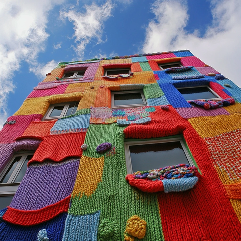 彩色针织衫装饰建筑