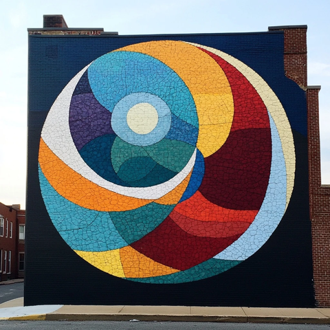 环形道路环形景观壁画