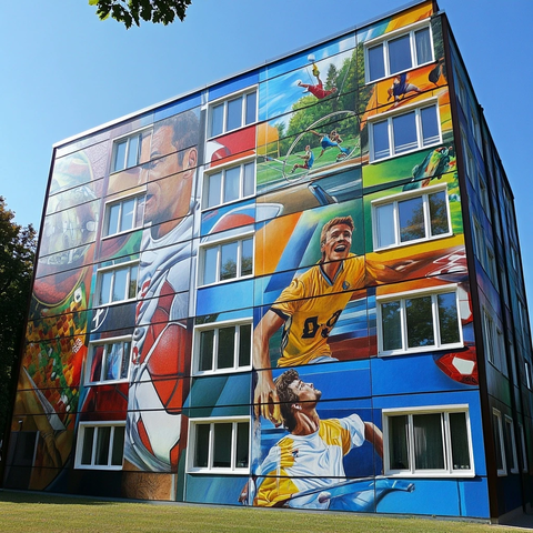 体育运动墙面艺术组合