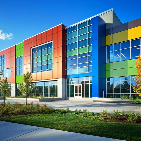 金属面板绿色校园设计