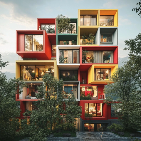 九层建筑各层文化装饰