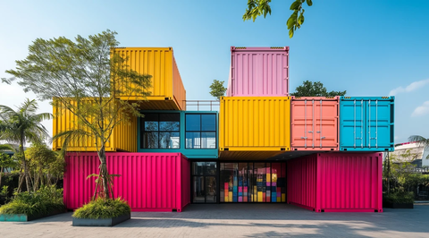 彩色集装箱办公楼设计