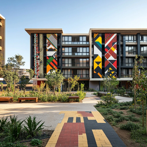 学生住房几何图案混凝土梁