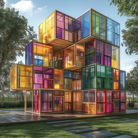 透明积木模块房屋组合