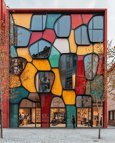 彩色参数化立面与公共广场