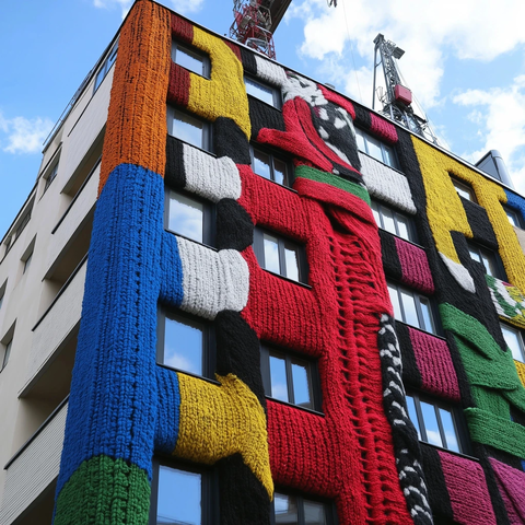 墙面毛衣图案装饰