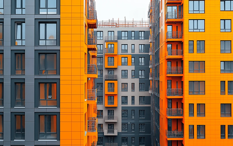 建筑外墙施工现场