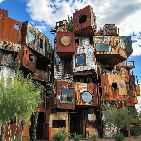 回收材料建筑群