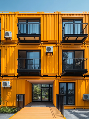 黄色集装箱办公楼设计