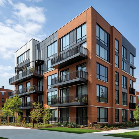 砖砌多户住宅带阳台