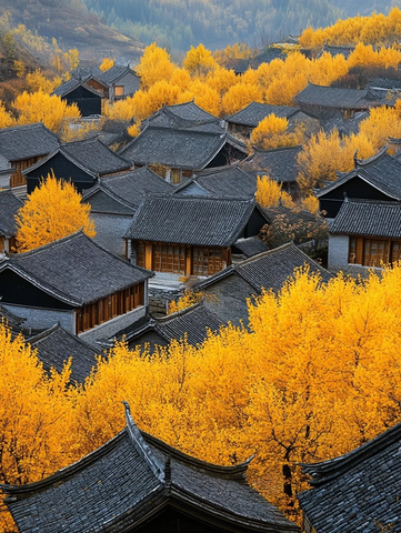 秋染古村