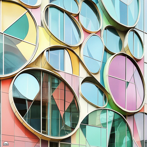 圆形三角形玻璃建筑