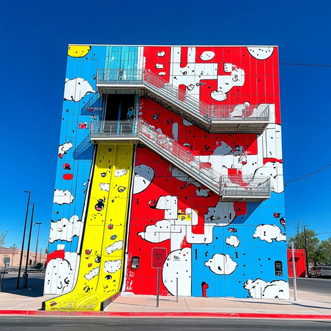 街头艺术滑水道作品