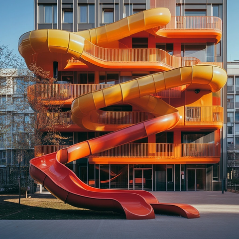 建筑外墙滑梯走廊设计