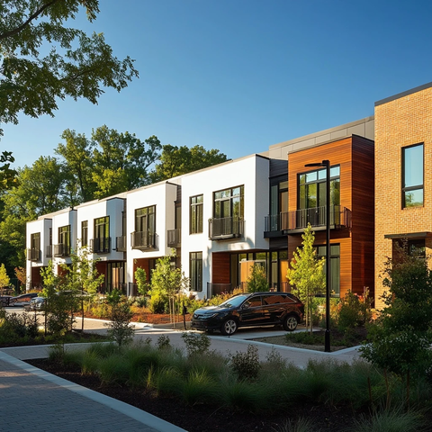 白色红砖建筑自然景观