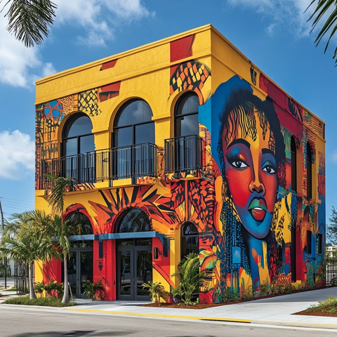 办公公寓楼彩色墙