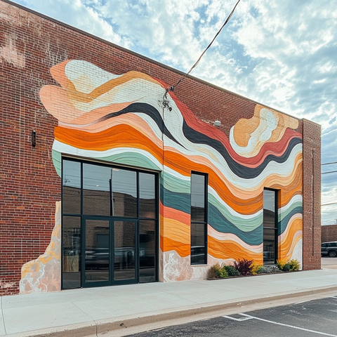 砖墙手绘抽象地形