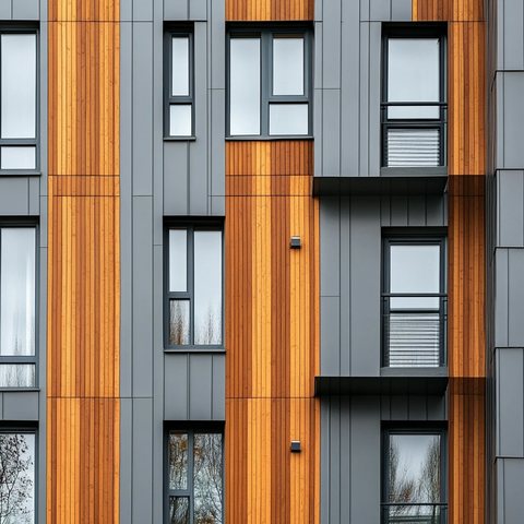 金属木材混合建筑表面